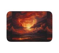 Tapis de sol épais antidérapant - YYHWHJDE - Motif nuages de feu - Antidérapant, facile à nettoyer, durable, résistant à la décoloration, parfait pour les toilettes et la salle de bain - 60 x 40 cm