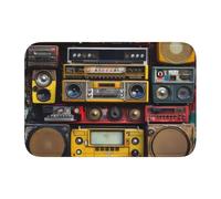 Tapis de sol épais antidérapant YYHWHJDE vintage imprimé radio Boombox antidérapant, facile à nettoyer, durable, résistant à la décoloration, parfait pour toilettes et salle de bain, 60 x 40 cm