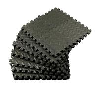 Tapis de Sol épais en EVA, 12 pièces, 15CM x, Coussin Protection, antidérapant, imperméable, Tapis Fitness d'intérieur, Verrouillage imbriqué pour Salle de Gym, Fitness(Black)