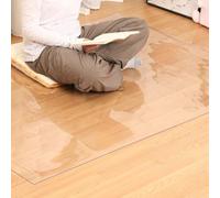 Tapis de sol extra large en vinyle transparent de 2 mm d'épaisseur avec points adhésifs double face antidérapants pour salle à manger et salon, forme rectangulaire