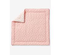 Tapis de sol / Fond de parc gaze de coton MON COEUR rose imprimé 75X100