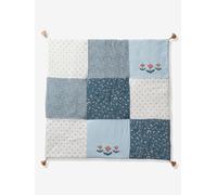 Tapis de sol / Fond de parc patchwork INDIA bleu imprimé 100X100