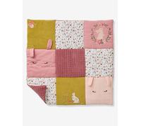 Tapis de sol / fond de parc patchwork LAPIN ENCHANTÉ vieux rose 100X100