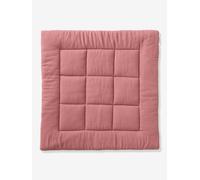 Tapis de sol / Fond de parc uni gaze et percale de coton terracotta 100X100