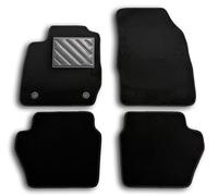 Tapis de Sol Ford Fiesta VI Restyling 2011-2016 Fix Rond sur Mesure, antidérapant, Talonnette en Caoutchouc renforcé, Noir