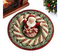 Tapis de sol illusion d'optique - Décoration d'image du Père Noël 3D, tapis d'entrée festif, pour anniversaire, Halloween, Noël, nouvelle fête, réveillon de Noël, entrée salon