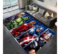 Tapis de sol imprimé Super-héros Marvel - Grand tapis avec motifs Iron, Hulk et plus - Idéal pour le salon, la chambre, l'extérieur 2