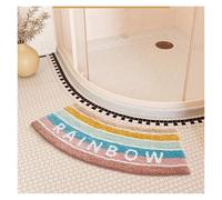 Tapis de sol incurvé absorbant en forme d'éventail pour salle de bain, tapis de sol anti-chute, tapis de secteur, douche, salle de bain, maison (multicolore)