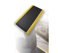 Tapis de Sol Industriel Anti-Fatigue Ergonomique for Station Debout prolongée, en Mousse à mémoire de Forme Souple et antidérapante avec Bordure Jaune de sécurité.(60X120CM)