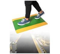 Tapis de sol industriel avec bordure jaune pour un confort ultime dans les stations de travail et les entrepôts (vert, 80 x 140 cm) - Solution ergonomique anti-fatigue