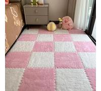 Tapis de sol interlocking en mousse pelucheuse, tapis de sol en mousse pelucheuse, tapis de sol | Tapis de puzzle design découpable pour chambre à coucher, chambre d'enfant, salle de jeux
