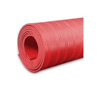 Tapis de sol isolant robuste - Rouleau de caoutchouc non conducteur pour la sécurité des boîtes à fusibles, tapis isolant diélectrique 6-35 kV (rouge, 3 m x 9 m x 6,35 cm) - Protection contr