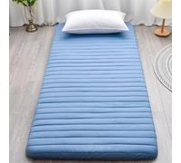 Tapis de sol japonais pliable - Futon doux - 5 cm d'épaisseur - Portable - Matelas de couchage enroulable pour maison, camping - Bleu (80 x 190 cm)