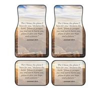 Tapis de Sol Jérémie 29 11, Ensemble de 4 pièces, Tous Temps, antidérapants, universels pour Voiture