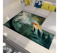 Tapis de Sol Jungle Tropicale Conte de fées Style Chemin forestier Motif Mince Tapis d’intérieur Lavable Portable pour Vivre Chambre d’Enfant Balcon 160 x 220 cm