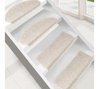 Tapis de sol Kalkutta aspect sisal & résistant Crème 23,5 x 65 cm demi-rond