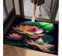 Tapis de Sol Lumineux 3D en Boue de diatomée de Lotus, Tapis de Sol de Salle de Bain antidérapant Absorbant l'eau à séchage Rapide, pour Chambre, entrée ou Coiffeuse(H)