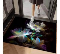 Tapis de Sol Lumineux 3D en Boue de diatomée de Lotus, Tapis de Sol de Salle de Bain antidérapant Absorbant l'eau à séchage Rapide, pour Chambre, entrée ou Coiffeuse(F)