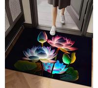 Tapis de Sol Lumineux 3D en Boue de diatomée de Lotus, Tapis de Sol de Salle de Bain antidérapant Absorbant l'eau à séchage Rapide, pour Chambre, entrée ou Coiffeuse(I)