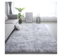 Tapis de sol moderne simple en laine de soie teintée par nœuds antidérapant pour salon, chambre à coucher, résistant aux taches, décoration d'intérieur (blanc, 160 x 230 cm)