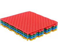 Tapis de sol modulaires emboîtables for extérieur, dalles de terrain de jeu à faire soi-même, tapis de sol antidérapants multifonctionnels(Rosso)