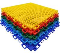 Tapis de sol modulaires emboîtables for extérieur, dalles de terrain de sport à monter soi-même, offrent une solution esthétique(Rosso)