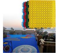 Tapis de Sol modulaires emboîtables for Jardin, 9,84 Pouces, Dalles de Terrain de Sport à Monter soi-même for école Maternelle, Basket-Ball, Drainage Rapide, 16 pièces(Blue)