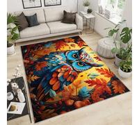 Tapis de sol motif chouette mystérieuse pour chambre d'enfant, chambre d'enfant, salon, lavable et ne perd pas ses poils - 140 x 200 cm