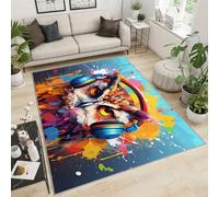 Tapis de sol motif chouette mystérieuse pour chambre d'enfant, chambre d'enfant, salon, lavable, ne perd pas ses poils, 80 x 150 cm