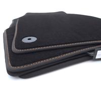 Lot de 4 tapis de sol en velours pour Seat Leon IV KL ST Cupra Premium - Bandes décoratives rouges - Qualité d'origine