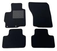 Tapis de Sol pour C4 Aircross 05.2012> / ASX 05.2010> sur Mesure, en Moquette Noire, avec Boutons et Talonnette en Caoutchouc renforcé, Noir
