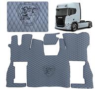 Tapis de sol pour camion compatible avec SCANIA S Tapis de pied (tissu gris, fil noir)