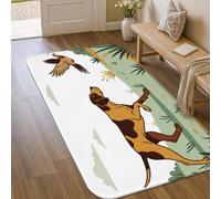 Tapis de sol pour chien - Motif nature - Oiseaux - Non marron - Antidérapant - Tapis rectangulaire qui ne perd pas ses poils - Salle de bain, entrée, chevet, buanderie - 0,9 x 1,5 m