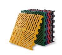 Tapis De Sol pour Garage, Dalles Antidérapantes pour Piscine 40 X 40 Cm, Tapis Modulaires en PVC Souple À Emboîter, Dalles De Sol en Caoutchouc avec Trous(Red,10pcs)