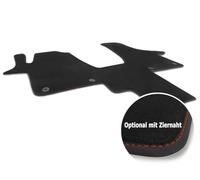 Tapis de sol pour habitacle de voiture VW T5 T6 Bus Multivan Caravelle California - En velours noir (surpiqûre décorative en option) - 1 pièce avec partie centrale arrière