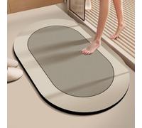 Tapis de Sol pour la Porte de la Cuisine Salle de Bain Douche Doux Mince Antidérapant Séchage Rapide, Tapis d'alimentation,Diatomère de Terre(B,50x80cm)