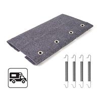 Tapis de Sol pour marchepied de Camping-Car, 46 x 46 cm, en Gris, Taille réglable, Fixation par Ressort de Tension, pour marches de Caravane électriques et manuelles, Tapis de Camping