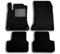 Tapis de Sol pour Mercedes Classe A W176 2012-2018, sur Mesure, Talonnette en Caoutchouc renforcé et Boutons de Fixation, Noir