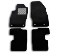 Tapis de Sol pour Opel Corsa D 2006-2014 et Corsa E de 2014 à 2019 sur Mesure, antidérapant, Talonnette en Caoutchouc renforcé, Boutons de Fixation, Noir