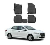 Tapis de Sol pour Peugeot 301 2012-2023 en Caoutchouc TPE 3D Noir 4Pcs