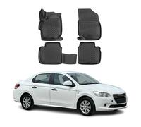 2012-2021 Peugeot 301 Tapis de sol TPE noir 4 pcs