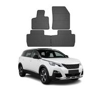 OMAC Tapis de Sol Compatible avec Peugeot 5008 2017-2024 Caoutchouc Noir | Tapis de voiture en caoutchouc, résistants aux intempéries, antidérapants, produits spécifiques au véhicule, imperméables