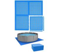 Tapis de Sol pour Piscine - EYEPOWER - Rond 244cm - 28 Dalles EVA 62x62cm - Bleu