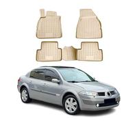Tapis de Sol pour Renault Megane II 2002-2009 en Caoutchouc TPE 3D Beige 4Pcs