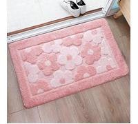 Tapis de Sol pour Salle de Bain, Mignon Doux et Épaississant Coussin de Fleurs de Cerisier de Fibres Ultrafines Salle de Bain Rose