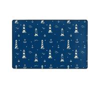 Tapis de sol pour salon, chambre à coucher, décoration de chambre à coucher, esthétique, phares et ancres, tapis antidérapant, lavable, tapis antidérapant, 152,4 x 99,1 cm