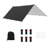 Tapis De Sol pour Tente - Tissu Oxford Noir | Hamac Multifonctionnel Portable, Pare-Soleil, Auvent De Protection Solaire, Pique-Nique en Plein Air, Camping, Tapis Imperméable, Équipement De Survie,