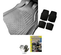 Tapis de sol pour voiture en PVC antidérapant avant + arrière compatible avec Romeo Ferraris CINQUONE BERLINA Set de tapis avec rails découpés avant 72 x 49 cm arrière 47 x 46 cm