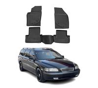 Tapis de sol pour Volvo V70 II 2000-2007 en caoutchouc TPE 3D Noir 4Pcs