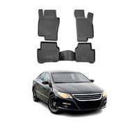 Tapis de sol pour VW CC 2008-2017 en caoutchouc TPE 3D Noir 4Pcs